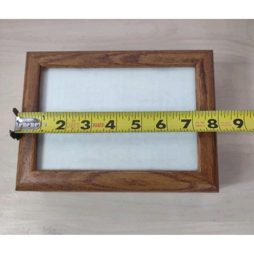 Wooden Storage Box 4x6 Picture Photo Organizer Case Drawer Keepsake Chest Stash